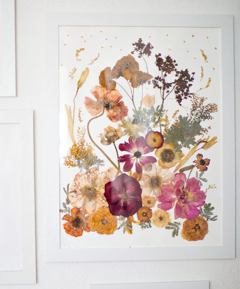 pressed flower wall art
