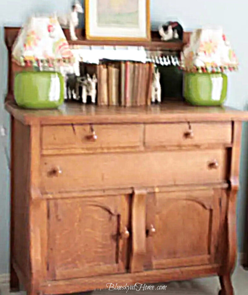 vintage dresser before painting