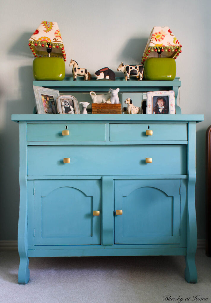 painted blue vintage dresser