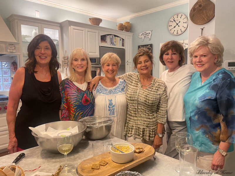 friends gathered for ladies' dinner party