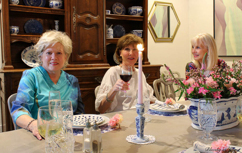 friends gathered for ladies' dinner party