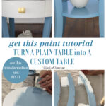 blue and white painted table