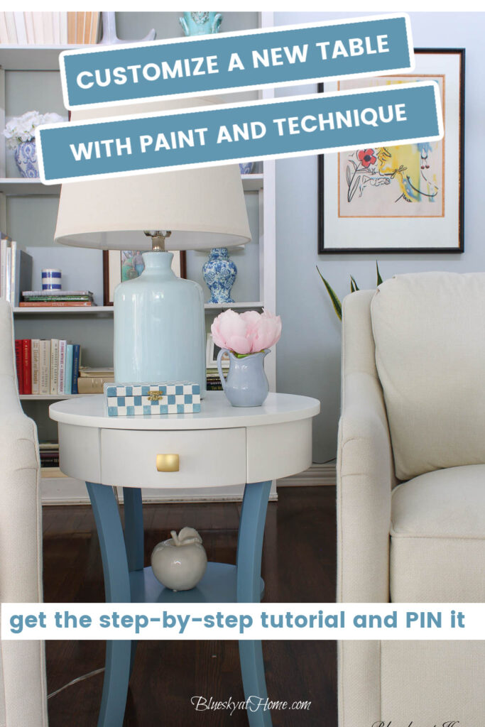 blue and white painted table
