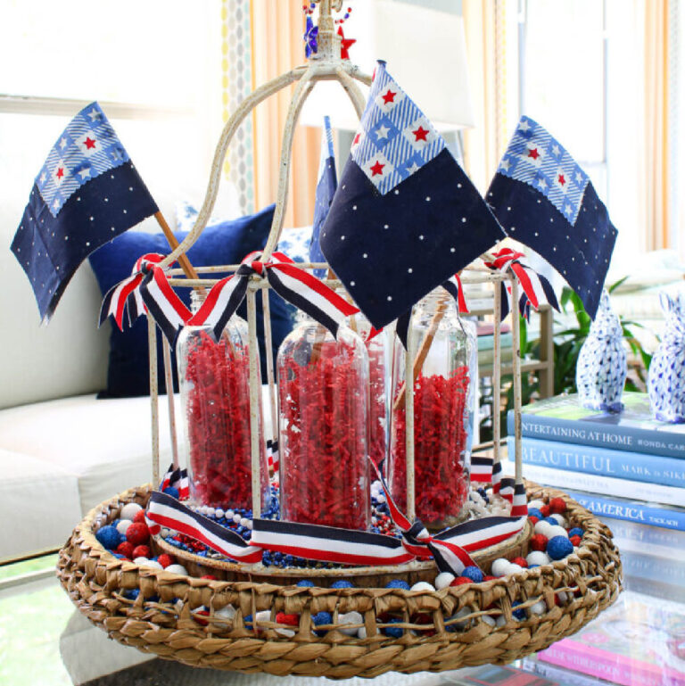 Patriotic Decor – How to Decorate a Cloche with DIY Flags