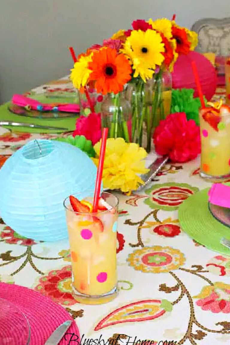 Bold and Bright Tropical Summer Tablescape