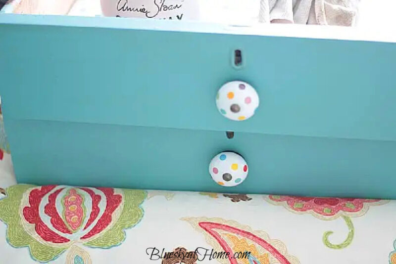 mulit-colored polka dot drawer knobs