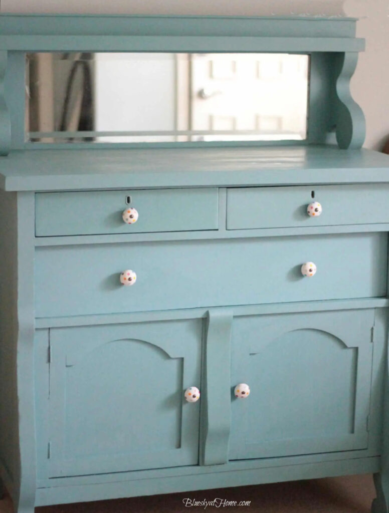 painted blue vintage dresser