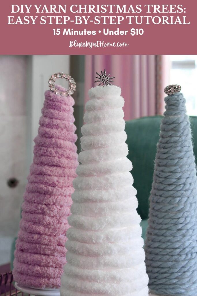 DIY yarn Christmas trees PIN