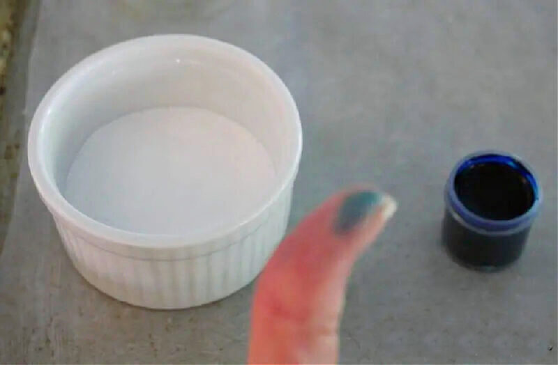 thumb with blue stain