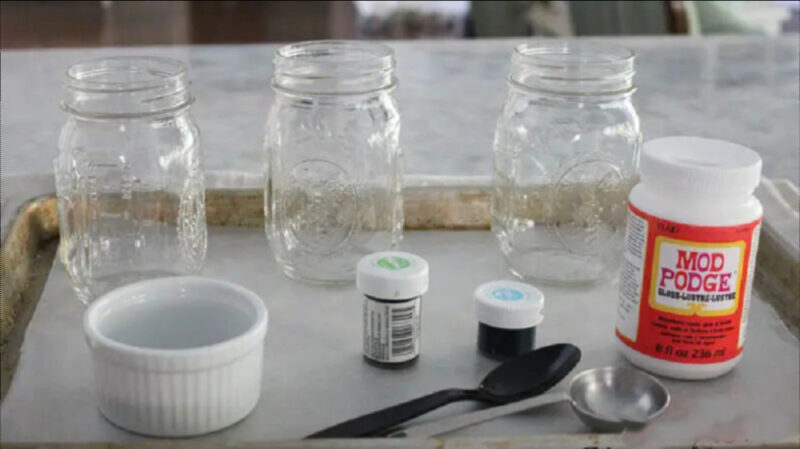 supplies for tinting mason jars