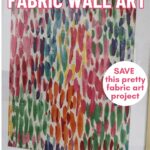 mutli-colored bright fabric in abstract pattern in frame graphic
