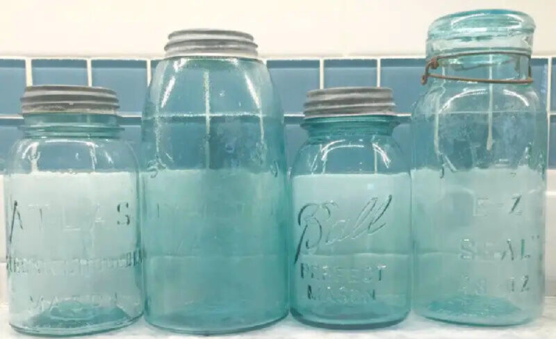 blue mason jars
