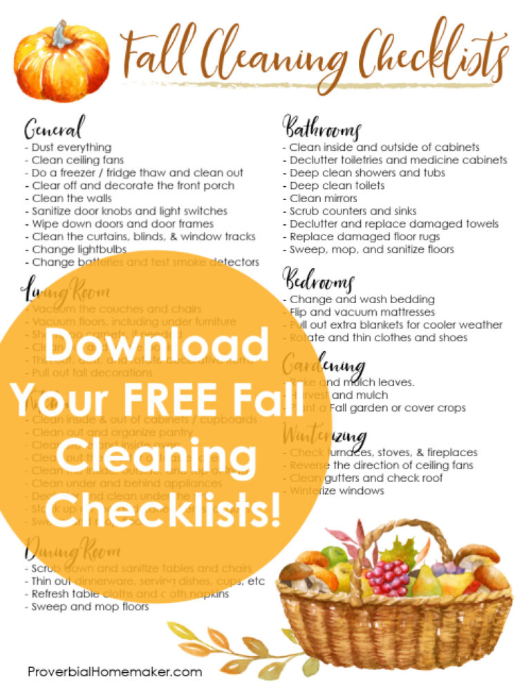 checklist for fall organzing