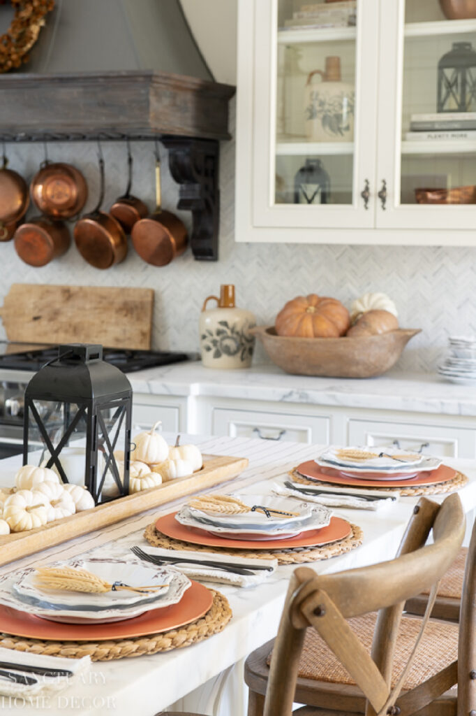 copper saucepans for fall kitchen decor