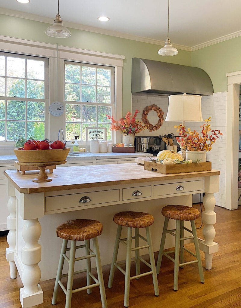 traditional style on kitchen island fall kitchen decor