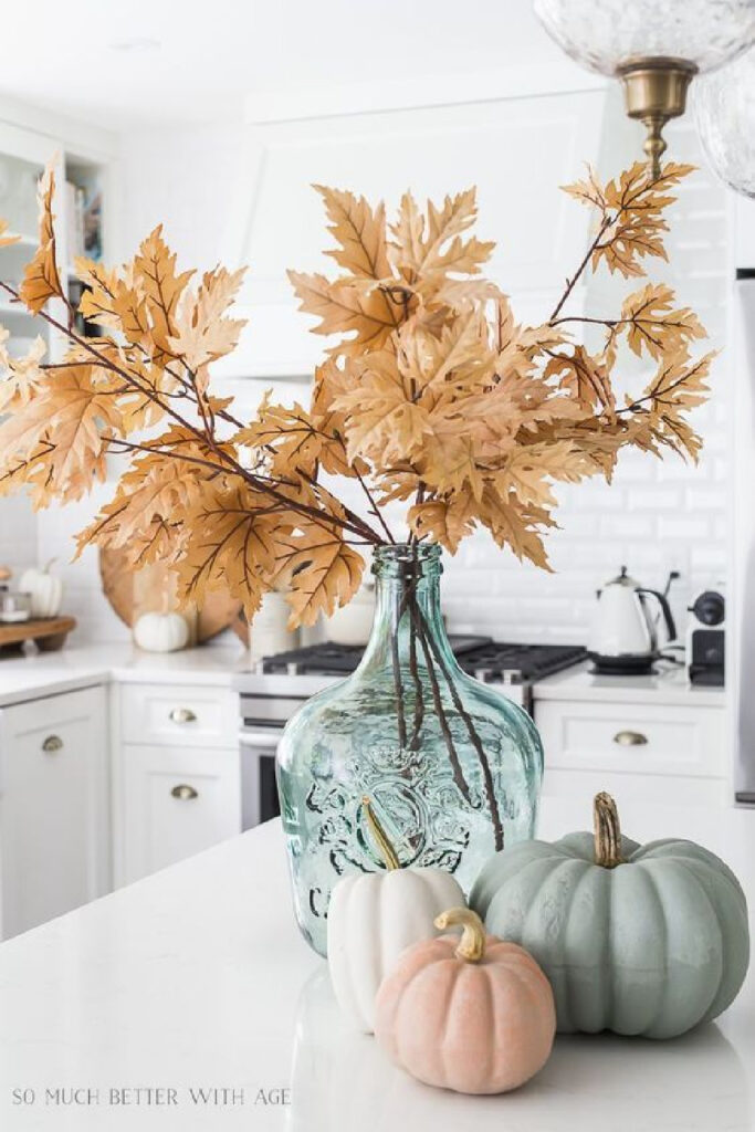 fall foliage in kitchen decor