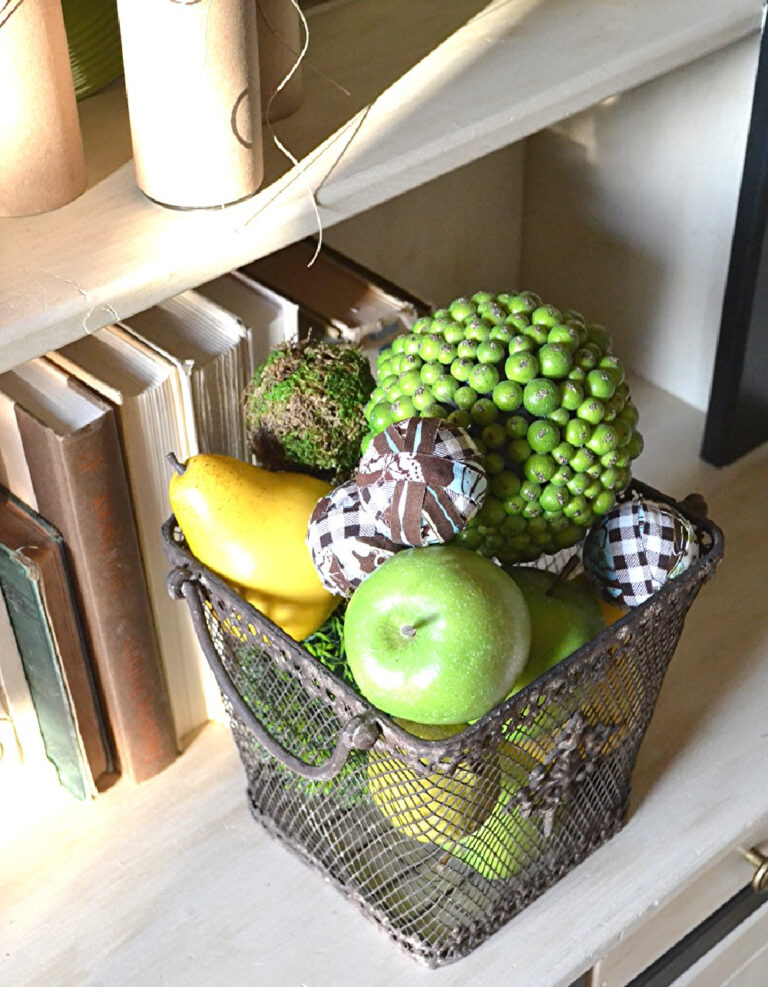 fall fruit in wire basket