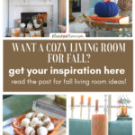 collage of scenes from this cozy fall living room