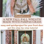 easy DIY fall pampas grass wreath graphic