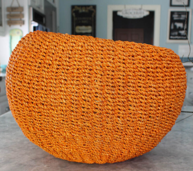 woven orange pumpkin basket