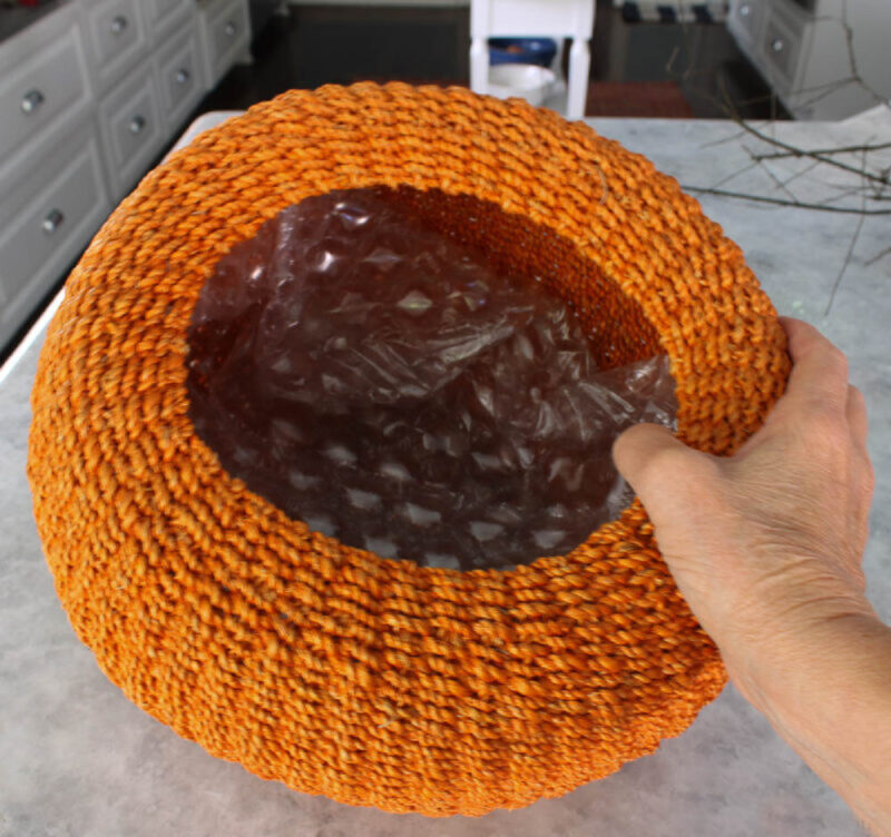 woven orange pumpkin basket