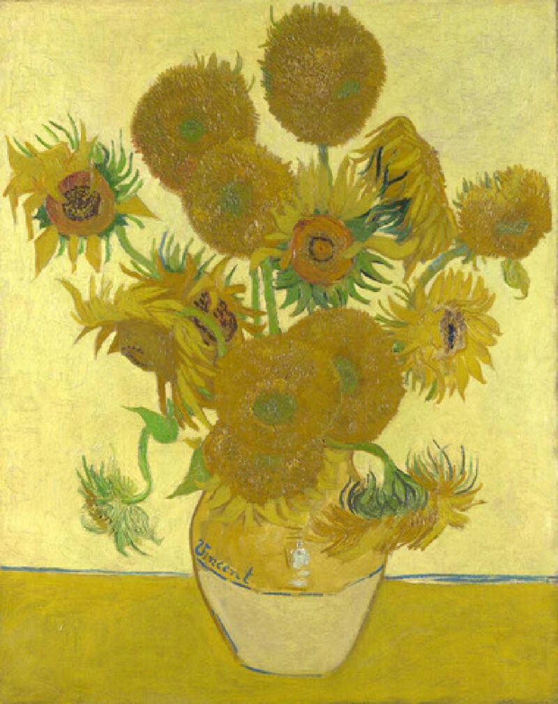 sunflowers in a confit pot by Vincent Van Gogh