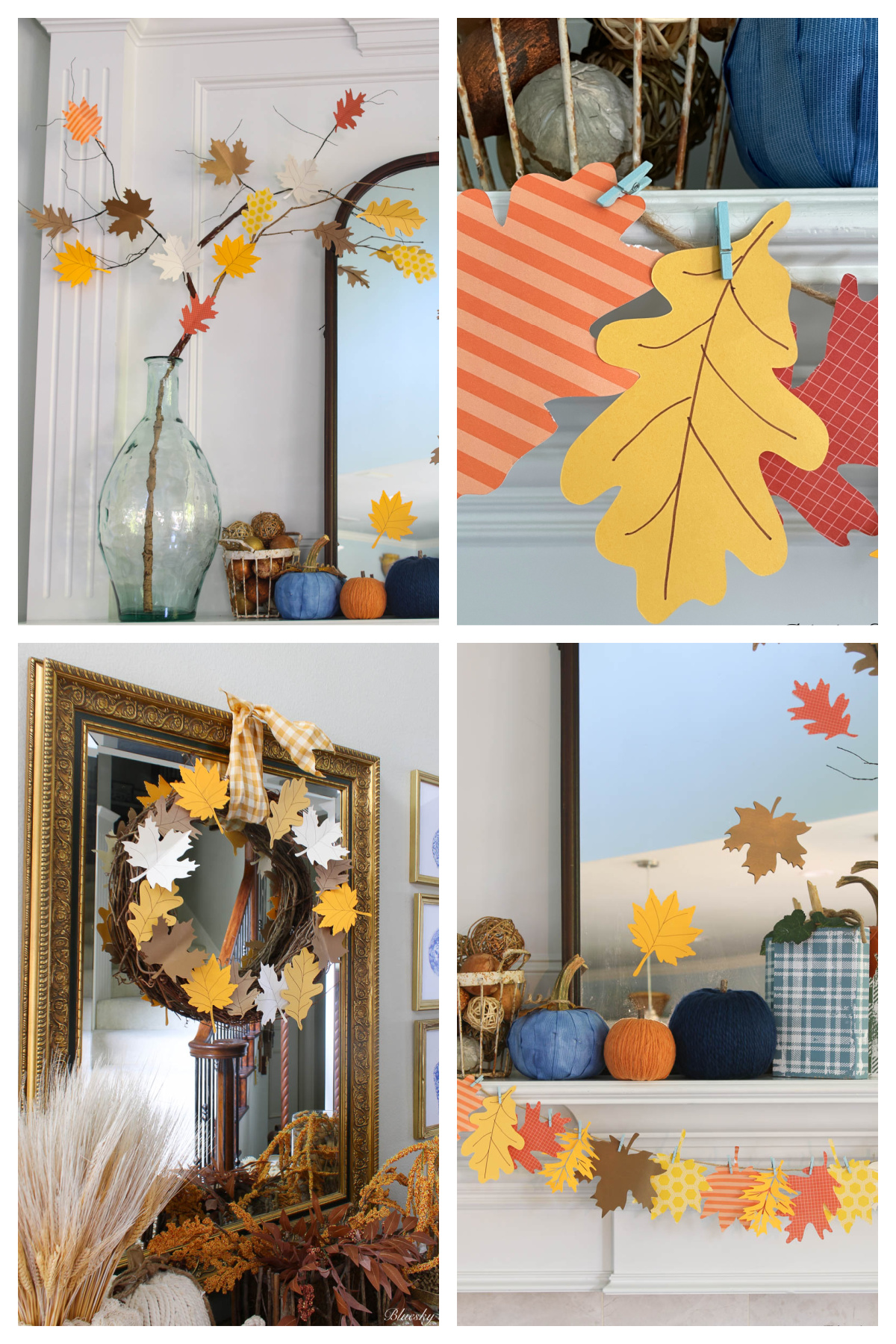 How to Use Paper Leaves in Fall Decor - Bluesky at Home