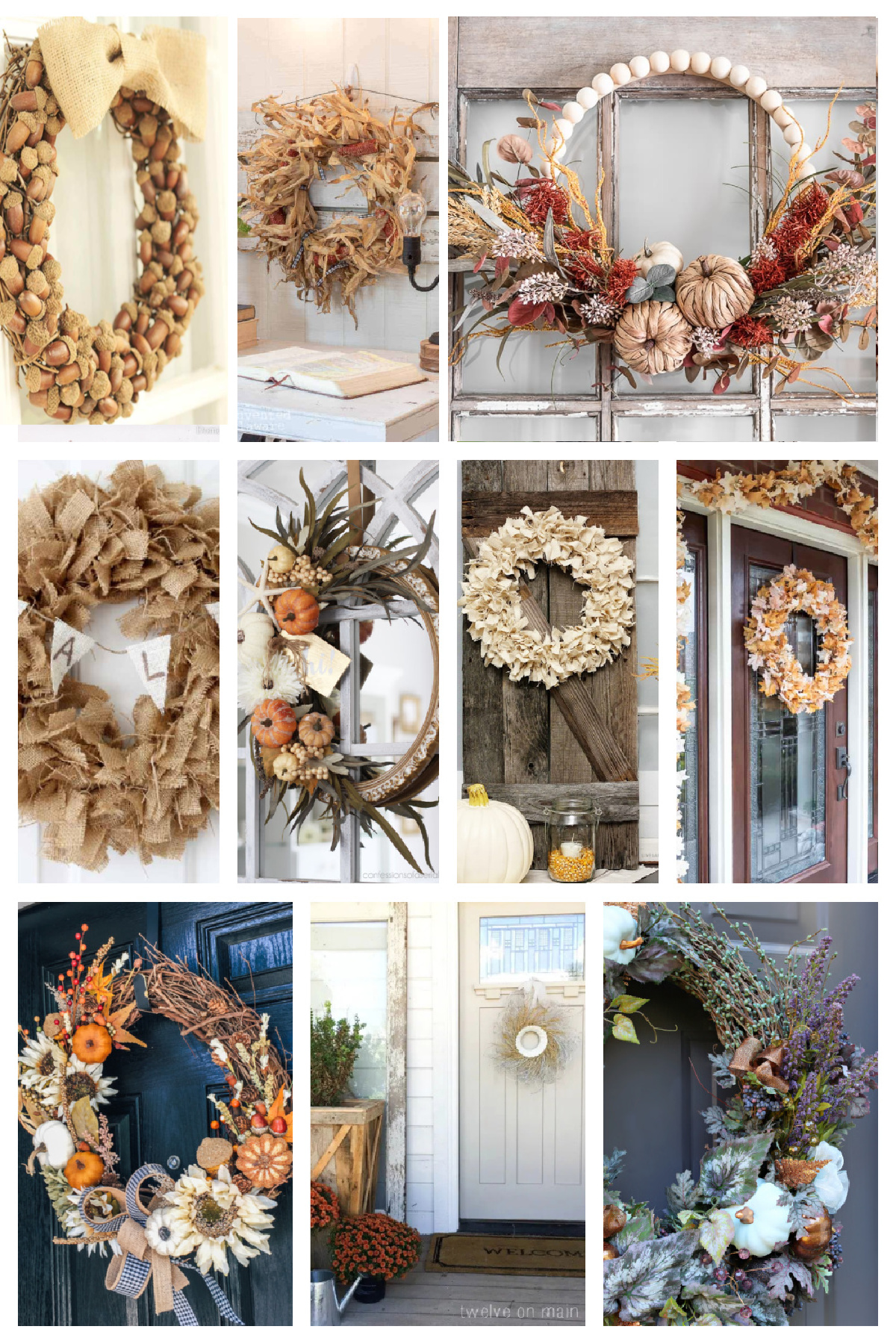 10 Great DIY Fall Wreath Projects To Try Bluesky At Home   Fall Wreaths Roundup Feature 