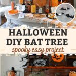 easy Halloween bat tree centerpiece