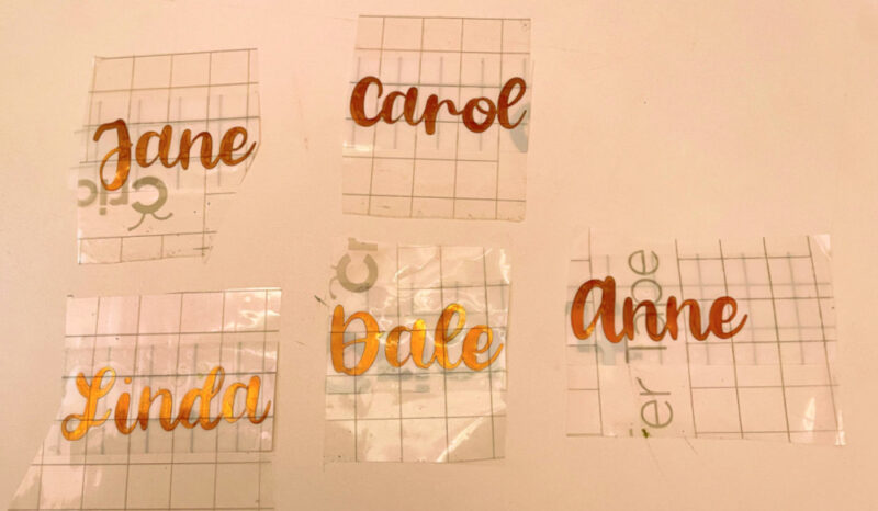 vinyl names for placecards