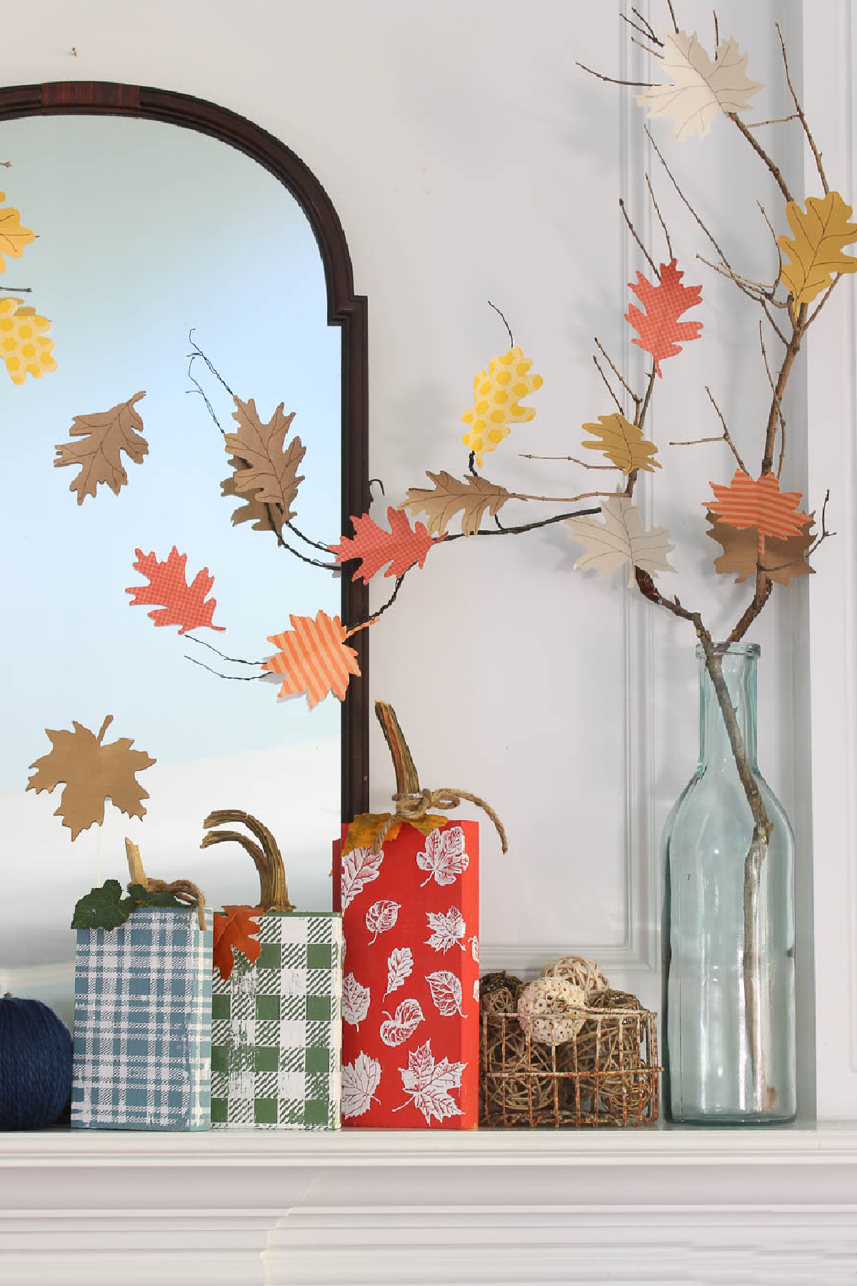 Easy DIY Fall Leaf Art On Canvas - Bluesky at Home