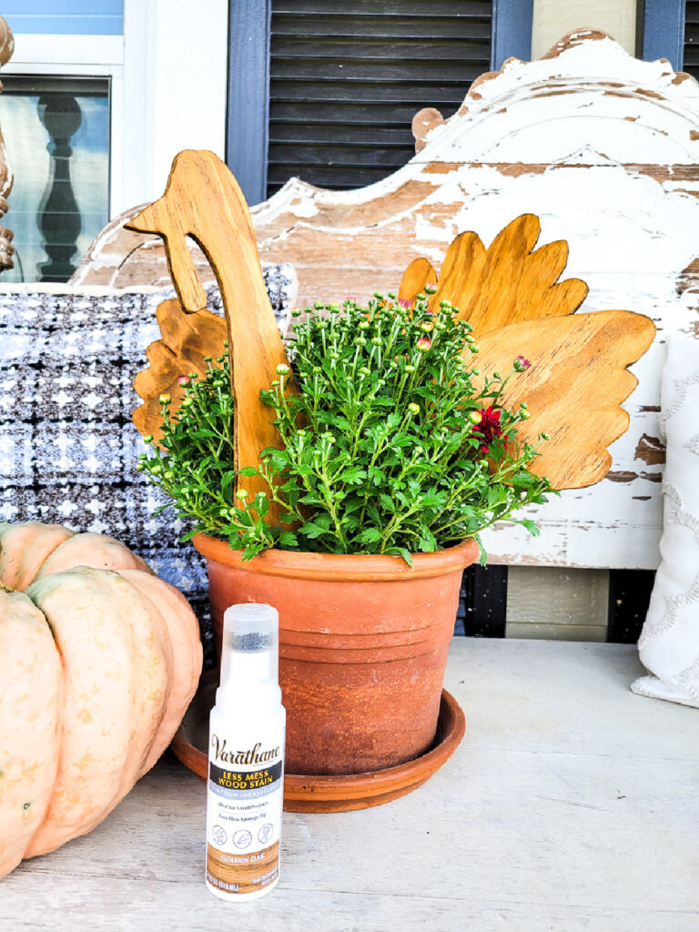 Thanksgiving DIY idea turkey made with pumpkin