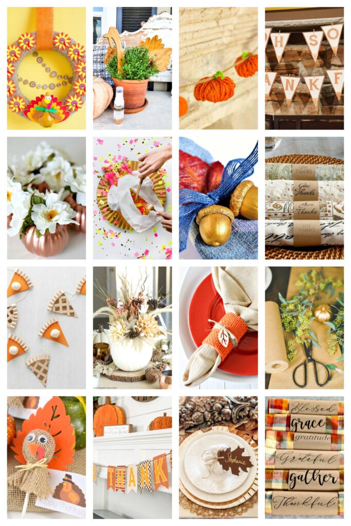 DIy Thanksgiving decorations collage