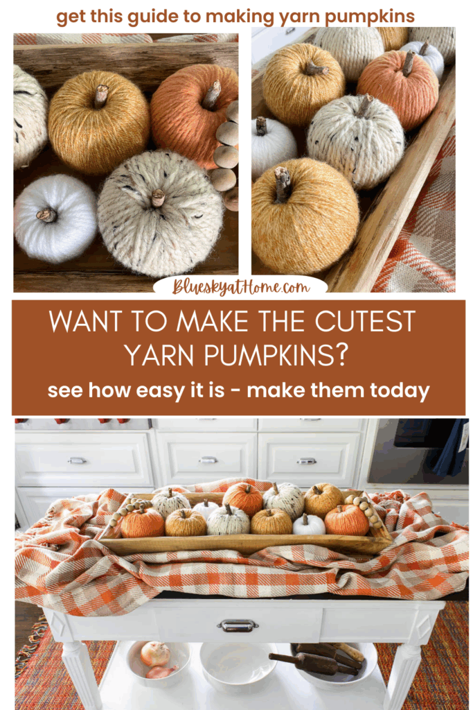 DIY yarn pumpkin graphic