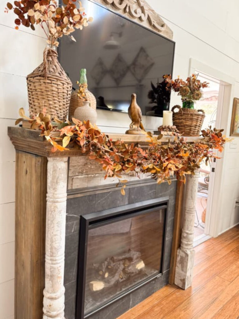 rustic fall mantel decorations