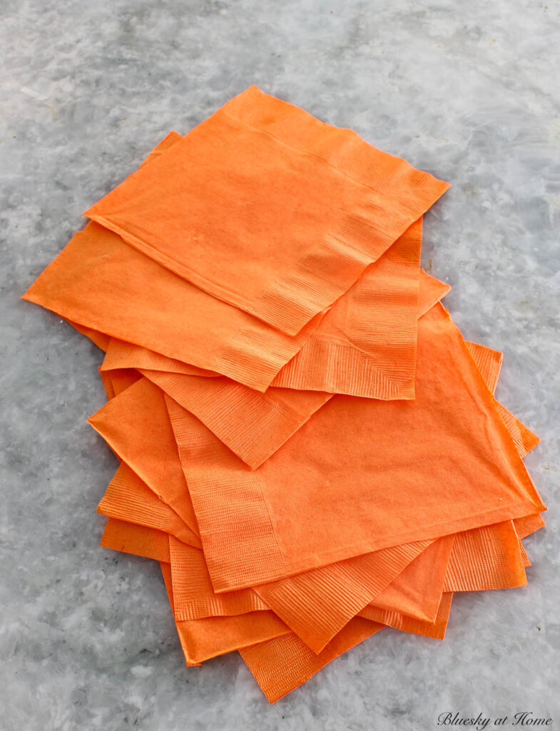 cut orange napkins