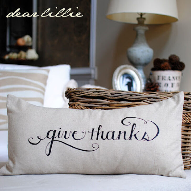 give thanks Thanksgiving pillow