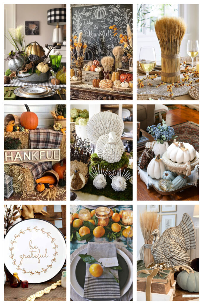 photos showing transition from fall to Thanksgiving decor