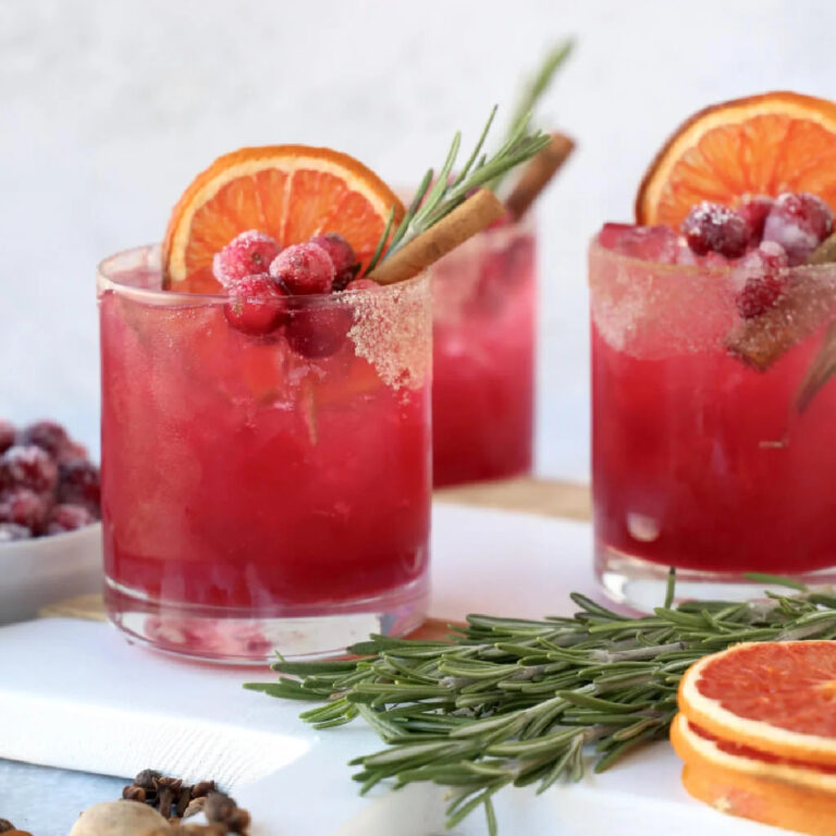 spiced red cranberry holiday cocktail