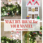 DIY Christmas mantel with painted houses