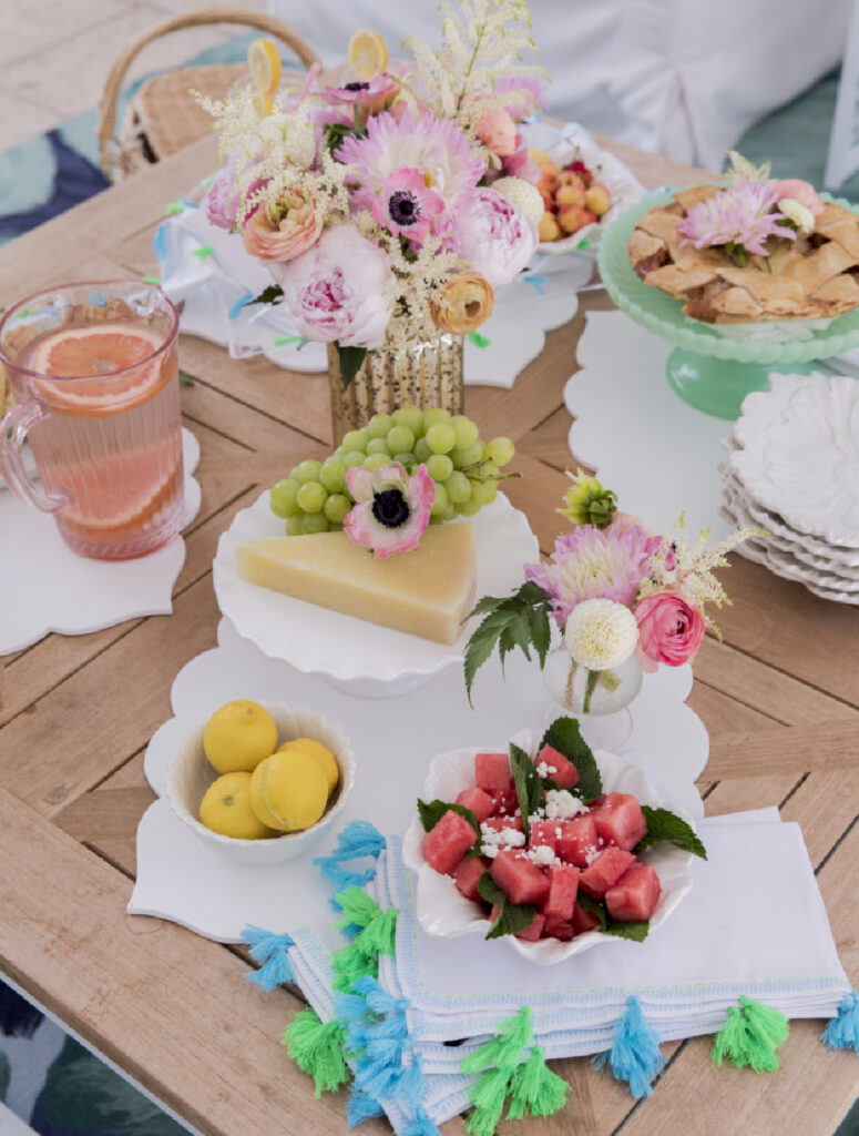 party food on table for Valentine's Day party ideas