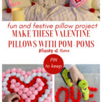 Valentine pillow with pom poms