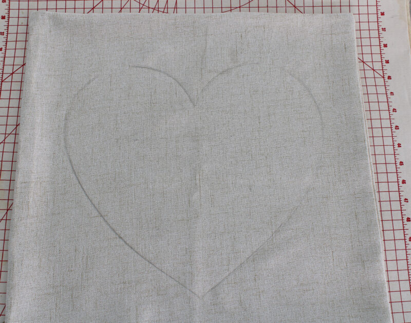 heart design on pillow cover