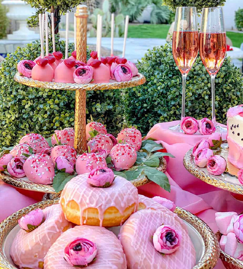 tray of desserts Valentine's Day party ideas