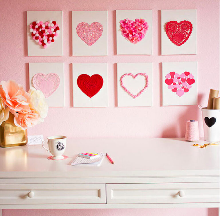 8 Valentine canvas wall art projects