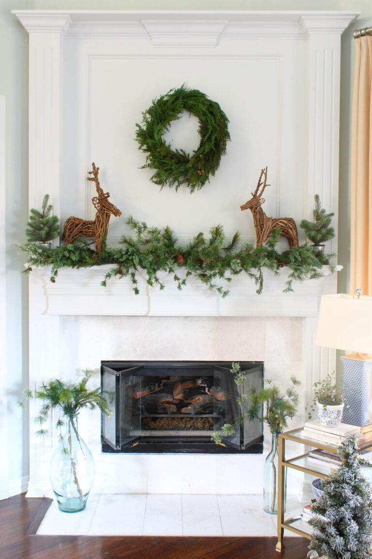 Green and White Rustic Winter Decor Ideas - Bluesky at Home
