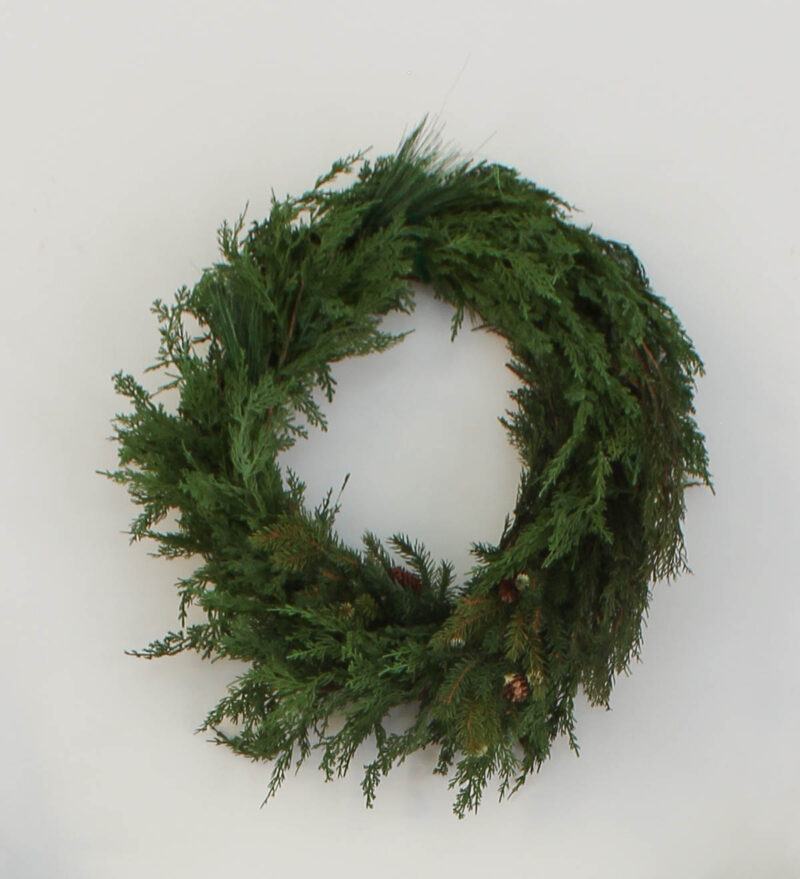 green cypress winter wreath