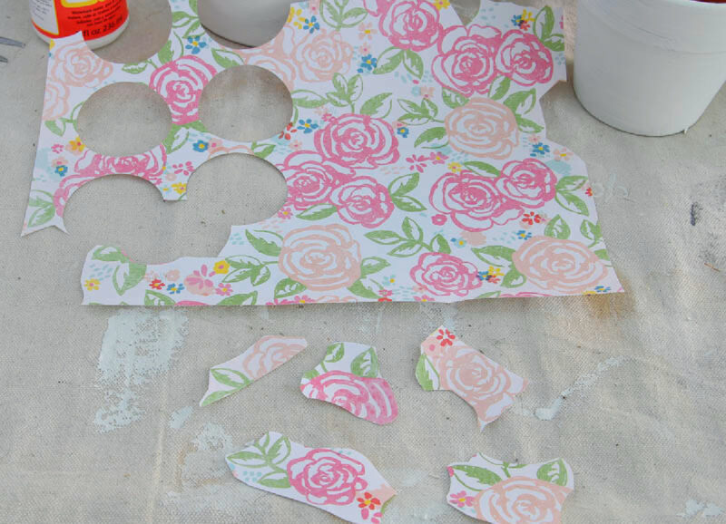 pink floral scrapbook paper for decoupage projects