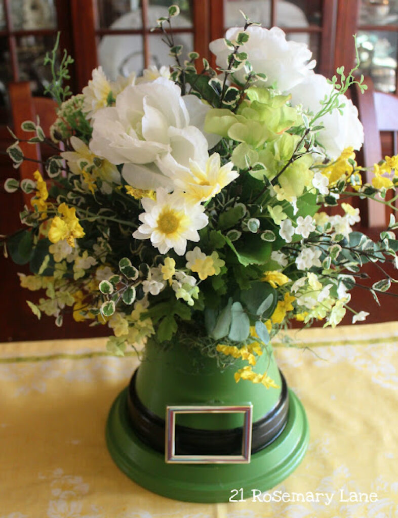 leprechaun hat flower centerpiece