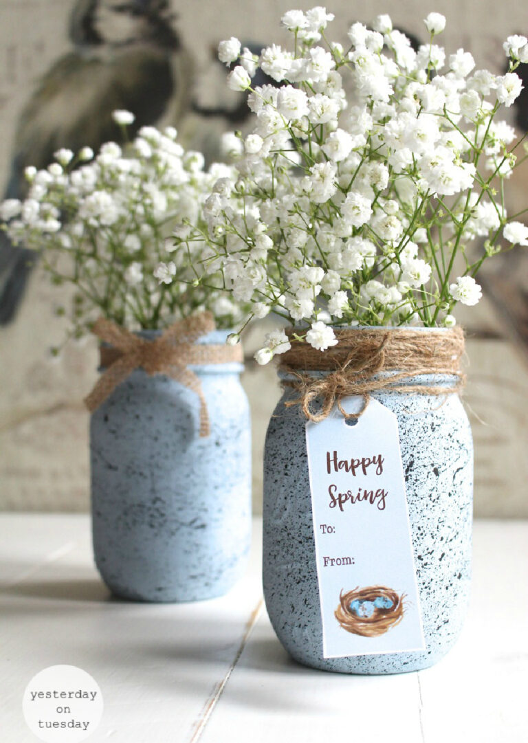 spring DIY project with mason jars